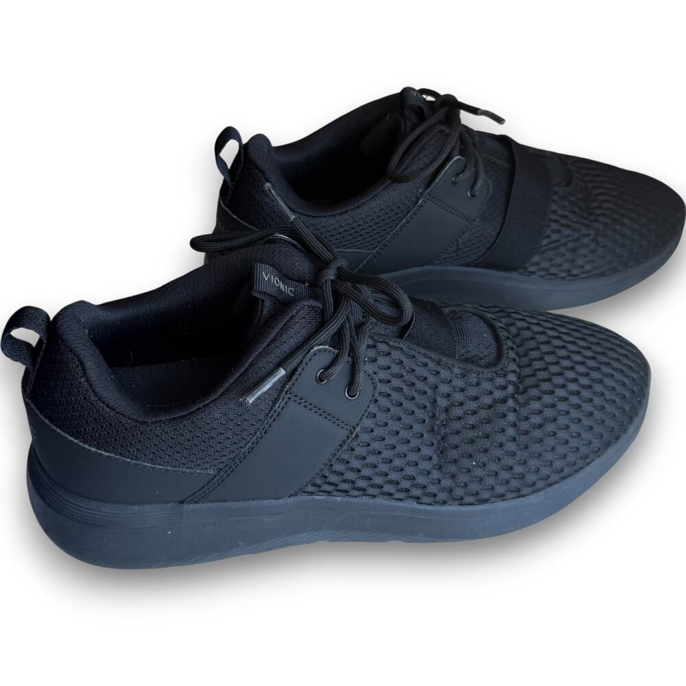 Vionic Coro Mesh Athletic Sneakers Black Men’s 12 Wide Orthopedic Comfort Shoes